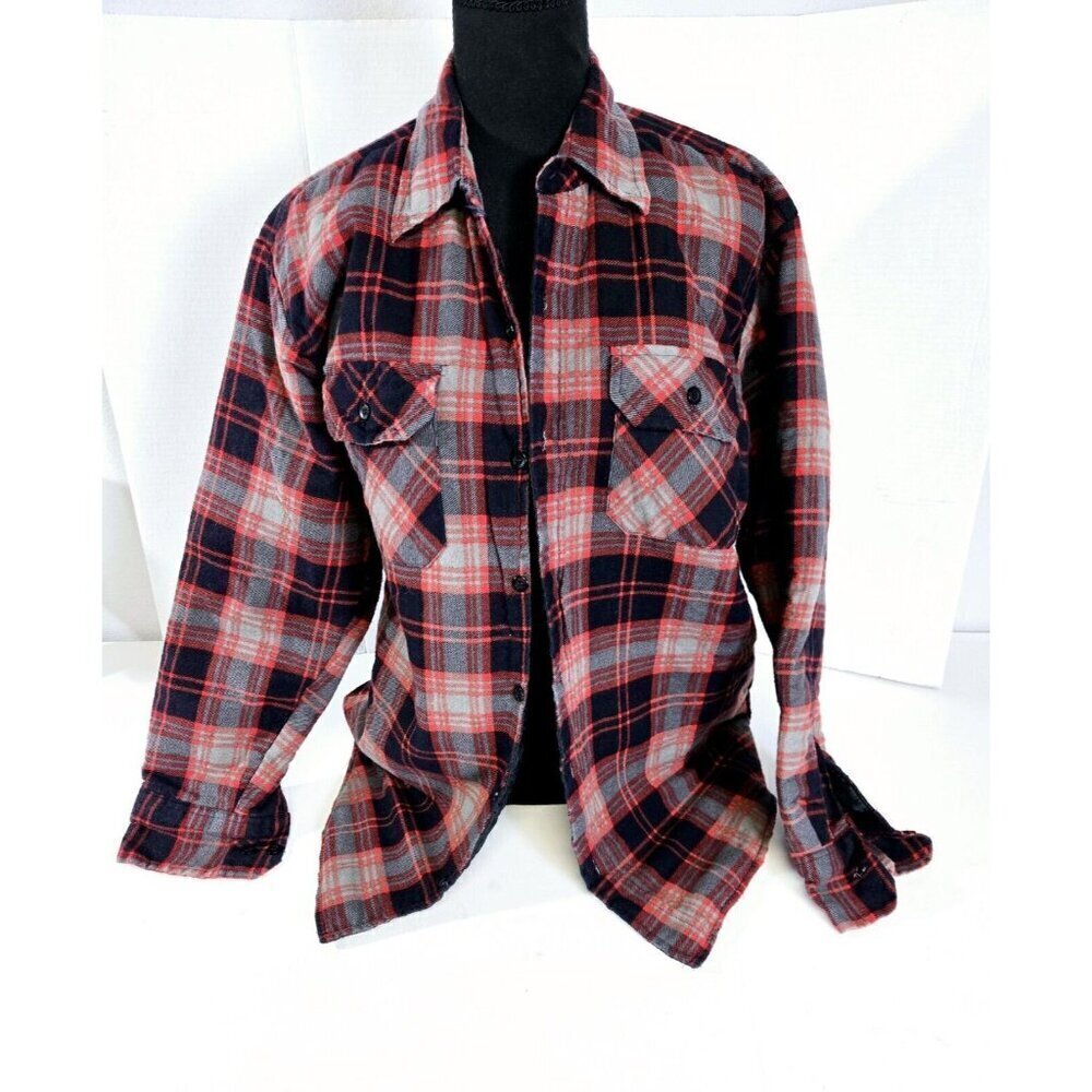 Vintage Sports Afield Quilted Lined Jacket Size Medium Red Black Gray